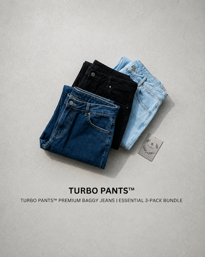 Turbo Pants™ Premium Baggy Jeans | Essential 3-Pack Bundle